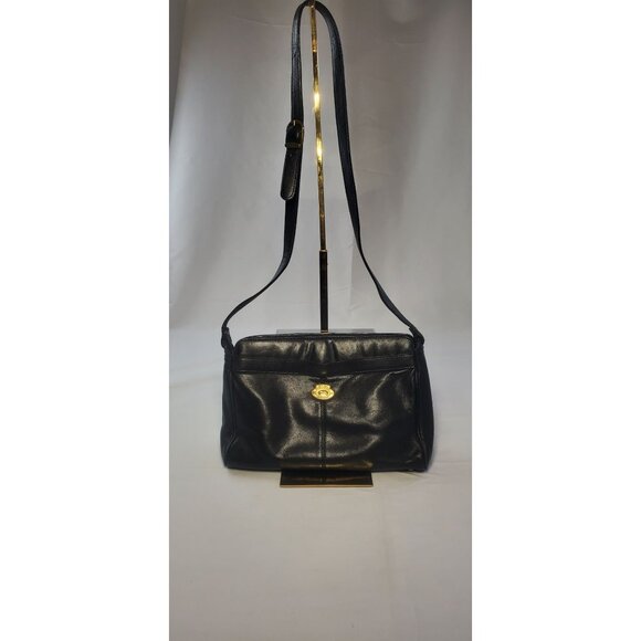 Etienne Aigner Shoulder Bag Handbag Purse Leather Black w/ Signature Lining - Picture 1 of 10